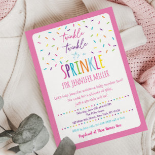 Rosa Baby Sprinkle Inbjudningar