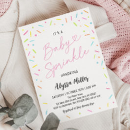 Rosa Baby Sprinkle Inbjudningar
