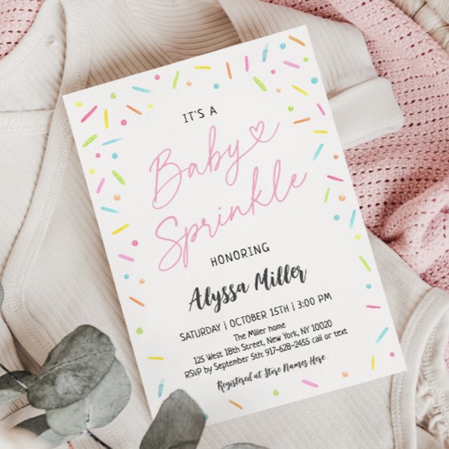 Rosa Baby Sprinkle Inbjudningar (Skapare uppladdad)