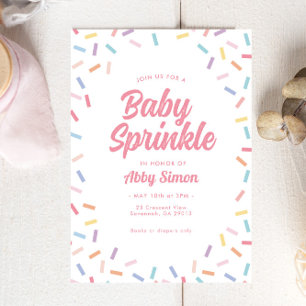Rosa Baby Sprinkle Rainbow Sprinkles-inbjudan Inbjudningar