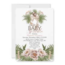 Rosa Baby Sprinkle Winter Blommigt Baby Shower