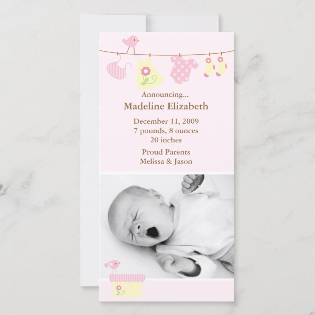 Rosa Baby Tvätt Meddelande (Framsida)