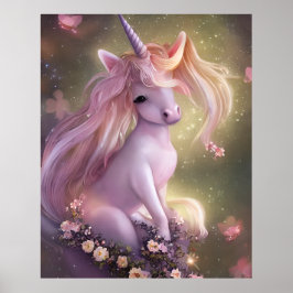 Rosa Baby Unicorn Poster
