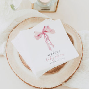 Rosa babybåge presentpapper servetter tjej Coquett
