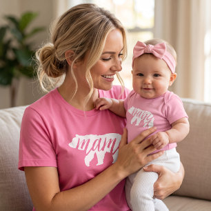 Rosa Babybjörn Matchande Familj T Shirt
