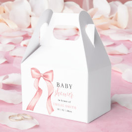 Rosa babybjudningskort med rosett, Rosa coquette Presentaskar