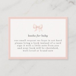 Rosa babybow baby shower Coquette-böcker för baby Tilläggskort