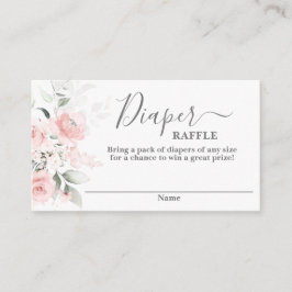  Rosa babydusch Flicka Diaper Raffle Card Tilläggskort