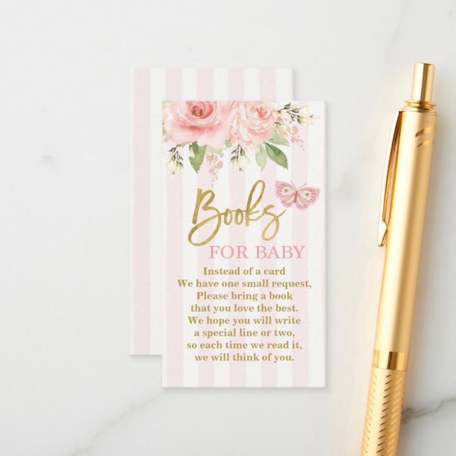 Rosa-babyduschflicka från Butterfly tar med sig en Tilläggskort (Fram/Back In Situ)