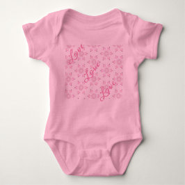 Rosa babyfirande Vacker bebis flicka Blommönster T Shirt