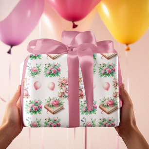 Rosa babyflicka elefant & giraff golf baby presentpapper