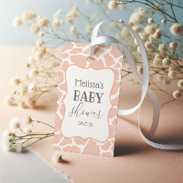 Rosa babyflicka giraff presentetikett