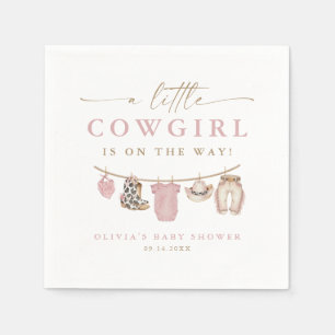 Rosa Babykläder lilla Cowgirl Baby Shower Pappersservett