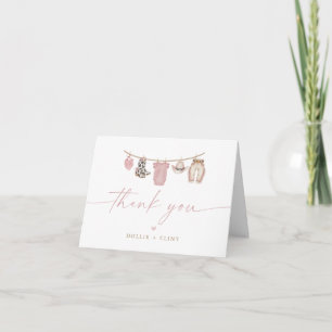Rosa babykläder lina Little Cowgirl baby shower Tack Kort