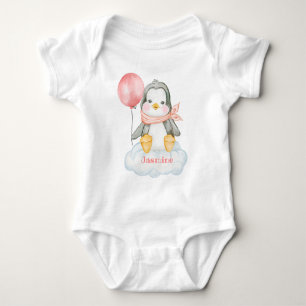 Rosa Babyseriekaraktär Pingvin Och Moln Personlig T Shirt