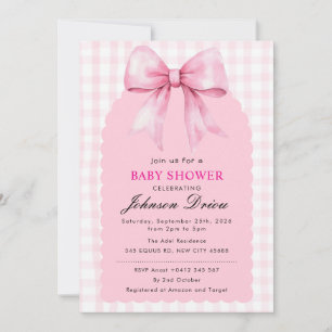 Rosa Babyshower för Flicka Inbjudningar