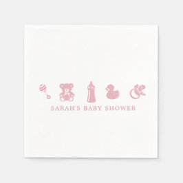 Rosa babyshower-pappersservetter pappersservett