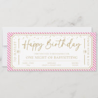 Rosa Babysit Gift Voucher Card