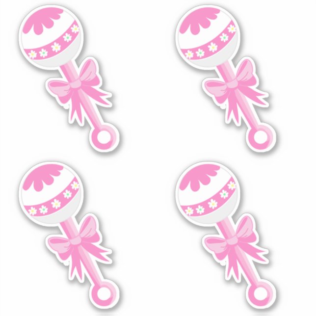 Rosa babystödraster med ben klistermärken (Framsida)