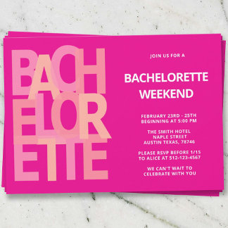 Rosa Bachelorette-partiets inbjudningar