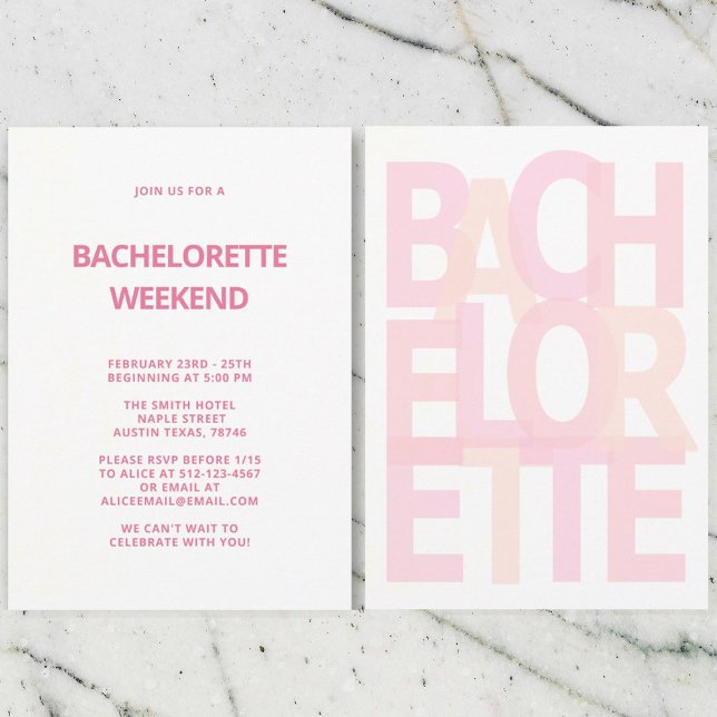 Rosa Bachelorette-partiets inbjudningar (Skapare uppladdad)