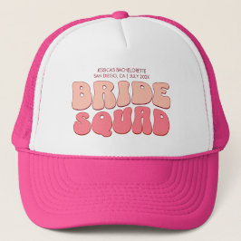 Rosa Bachelorette Party Bride Squad Bridesmaid Keps