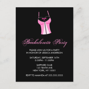 Rosa Bachelorette Party Inbjudningar