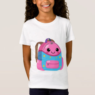 Rosa Back Pack för din dotter T Shirt