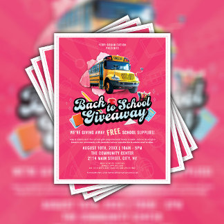 Rosa Back to School Giveaway Skolbuss Flyer 