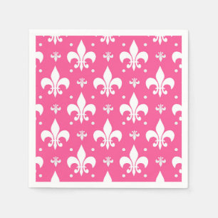 Rosa Background Fleur-de-lis Mönster Design Pappersservett