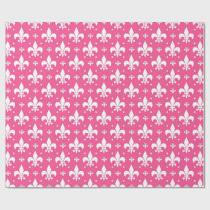 Rosa Background Fleur-de-lis Mönster Design Presentpapper
