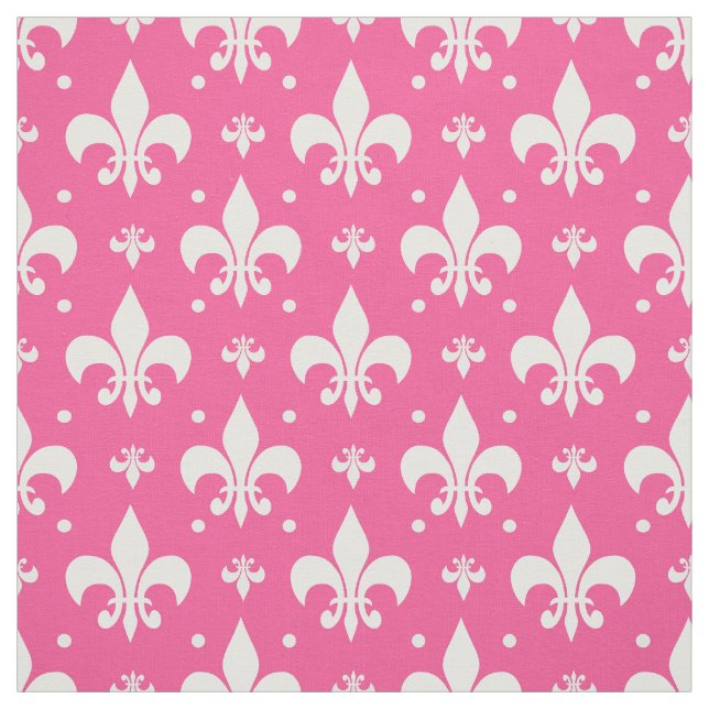 Rosa Background Fleur-de-lis Mönster Design Tyg (Provkarta)