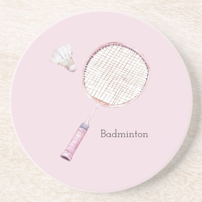 Rosa Badminton Sport Underlägg (Framsidan)