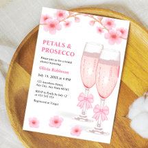 Rosa båge blomblad och Prosecco bröllopsfest 