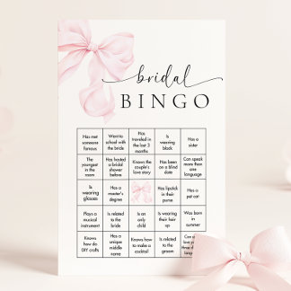 Rosa Båge Bröllopsfest Bingo Spel Brevpapper
