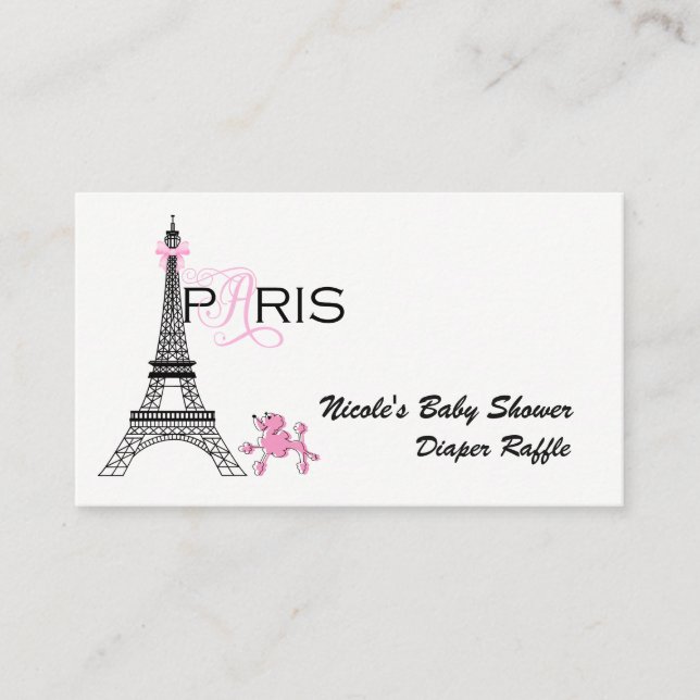 Rosa båge Eiffeltornet Paris Frankrike blöjlotteri Tilläggskort (Framsida)