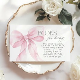 Rosa båge elegant kalligrafi bok för bebis kort