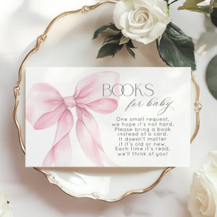 Rosa båge elegant kalligrafi bok för bebis kort