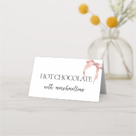 Rosa båge Hon knyter knuten Bröllopsfest Placeringskort