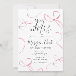 Rosa båge Inbjudningskort för möhippan, fröken til