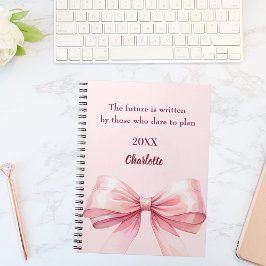 Rosa båge inspirationcitat anteckningsbok