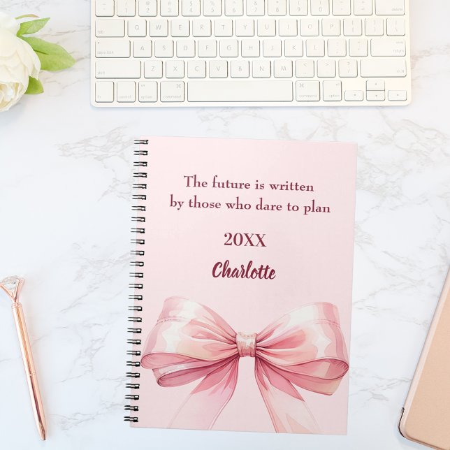 Rosa båge inspirationcitat anteckningsbok (Skapare uppladdad)