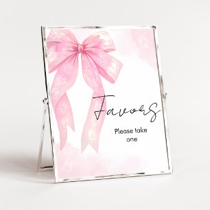 Rosa båge Little Boo Baby Shower Favors Skylt