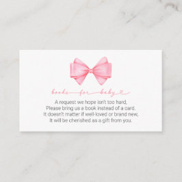 Rosa båge Moderna flicka Baby Shower Böcker för be Tilläggskort