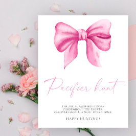 Rosa båge - nappjakt baby shower spel poster