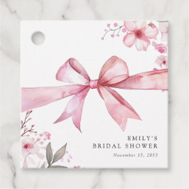 Rosa Båge Slår Knut Bröllopsfest Gåvor Etiketter