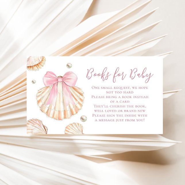 Rosa båge snigelhus baby shower-böcker för bebisar tilläggskort (Skapare uppladdad)