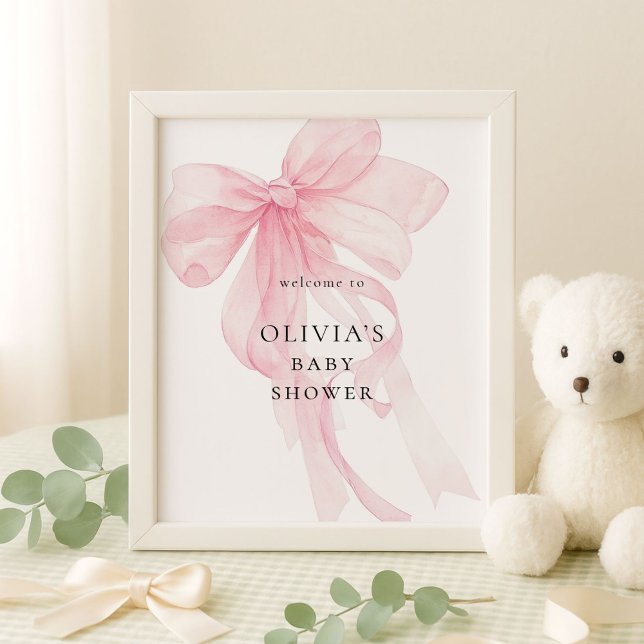 Rosa båge Välkommen till baby shower Poster (Skapare uppladdad)