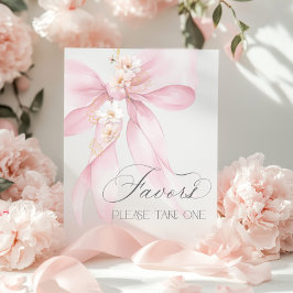 Rosa båge vattenfärg Förmån baby shower Poster