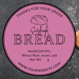 Rosa Bageri Sourdough Bröd Tack Klistermärke